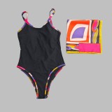 European and American sexy printed bikini new style women's one-piece swimsuit