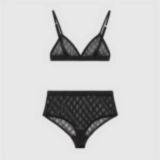 GU66X Series G Letter Embroidered See-Through Lingerie Set for Women, European and American Style