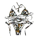 European and American sexy printed bikini new style women's one-piece swimsuit