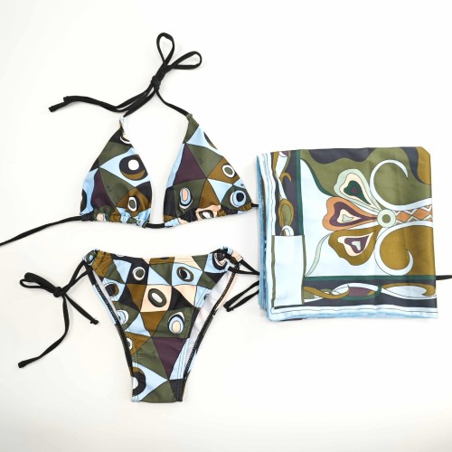 European and American sexy printed bikini new style women's one-piece swimsuit