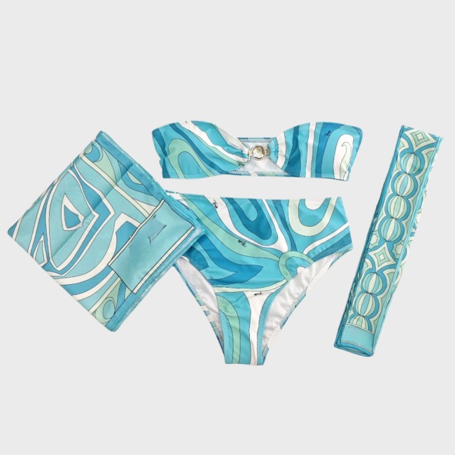 European and American sexy printed bikini new style women's one-piece swimsuit