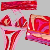 European and American sexy printed bikini new style women's one-piece swimsuit