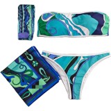 European and American sexy printed bikini new style women's one-piece swimsuit