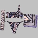 European and American sexy printed bikini new style women's one-piece swimsuit