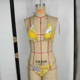European and American sexy printed bikini new style women's one-piece swimsuit