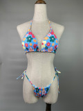 Women's Two-Piece Swimsuit Sexy Floral Print Strapless Bikini