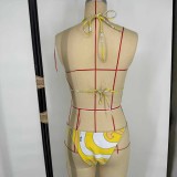 European and American sexy printed bikini new style women's one-piece swimsuit
