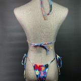 Women's Two-Piece Swimsuit Sexy Floral Print Strapless Bikini