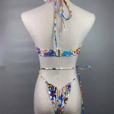 2021 European and American Sexy Sunflower Print Bikini