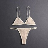 GU66X Series G Letter Embroidered See-Through Lingerie Set for Women, European and American Style