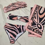 European and American sexy printed bikini new style women's one-piece swimsuit