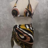 Headband bikini swimsuit women silk scarf