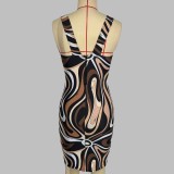 European and American sexy printed bikini new style women's one-piece swimsuit