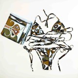 European and American sexy printed bikini new style women's one-piece swimsuit