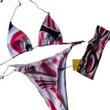 European and American sexy printed bikini new style women's one-piece swimsuit