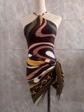 Headband bikini swimsuit women silk scarf