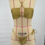 Avocado green bikini European and American swimwear micro bikini thong swimsuit
