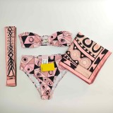 European and American sexy printed bikini new style women's one-piece swimsuit