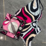 Striped bikini swimsuit scarf sarong