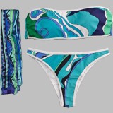 European and American sexy printed bikini new style women's one-piece swimsuit