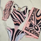 European and American sexy printed bikini new style women's one-piece swimsuit
