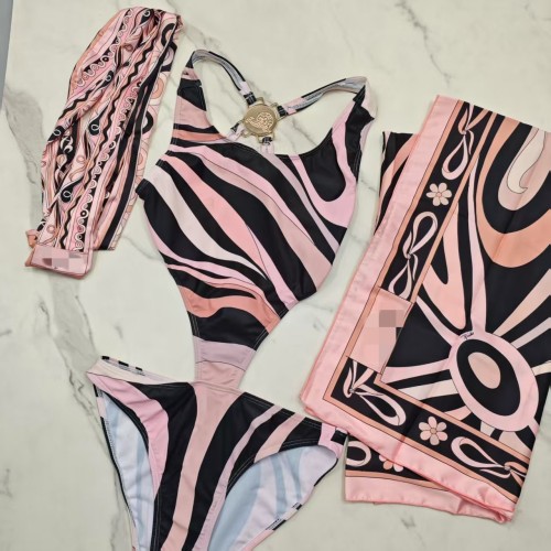 European and American sexy printed bikini new style women's one-piece swimsuit