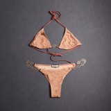 GU66X Series G Letter Embroidered See-Through Lingerie Set for Women, European and American Style