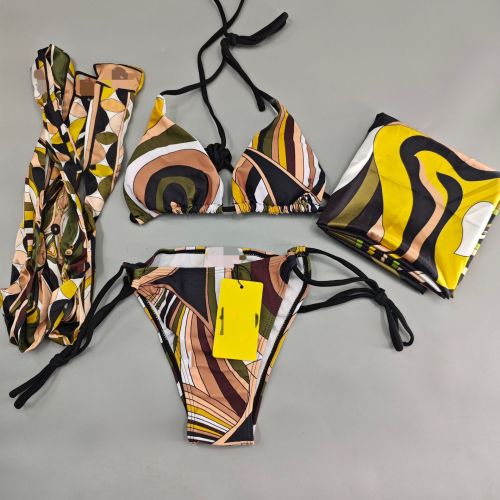 Headband bikini swimsuit women silk scarf