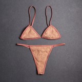 GU66X Series G Letter Embroidered See-Through Lingerie Set for Women, European and American Style