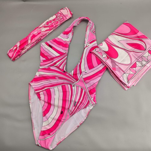 Silk scarf swimsuit bikini three-piece swimsuit for women
