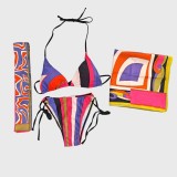 European and American sexy printed bikini new style women's one-piece swimsuit