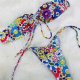 2021 European and American Sexy Sunflower Print Bikini