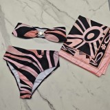 European and American sexy printed bikini new style women's one-piece swimsuit