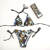 European and American sexy printed bikini new style women's one-piece swimsuit