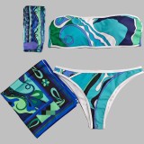 European and American sexy printed bikini new style women's one-piece swimsuit