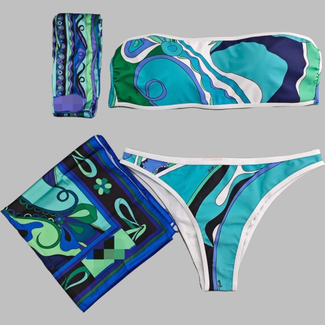 European and American sexy printed bikini new style women's one-piece swimsuit