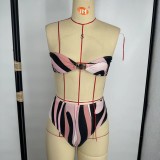 European and American sexy printed bikini new style women's one-piece swimsuit
