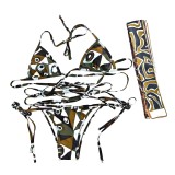 European and American sexy printed bikini new style women's one-piece swimsuit