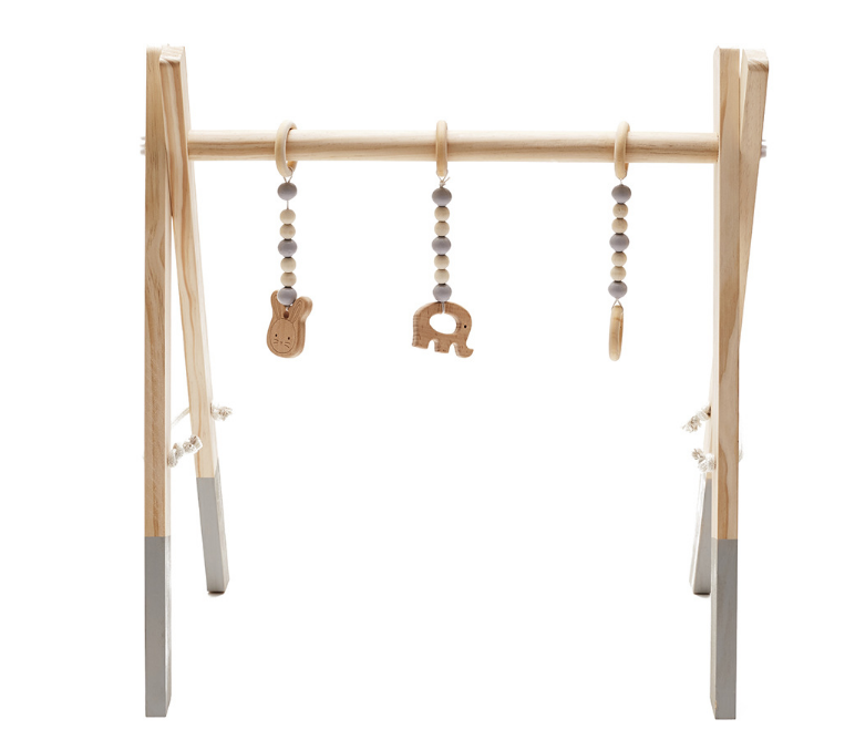 wooden baby play gym frame