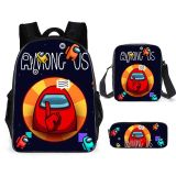 Among US 3-D Backpack Set 3PCS Backpack Lunch Box and Pencil Bag Shcool Bookbag Set