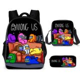 Among US 3-D Backpack Set 3PCS Backpack Lunch Box and Pencil Bag Shcool Bookbag Set