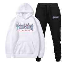 Adults Fashion Thrasher Hoodie and Jogger Pants Set Fashion Unisex Sweatsuit