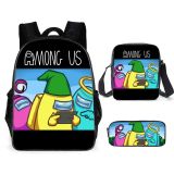 Amongs US Stundents Boys Girls Backpack Set 3-D Backpack Lunch Box and Pencil Bag Set