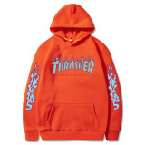 Thrasher Trendy Flame Hoodie Unisex Classic Flame Print Fashion Sweatshirt