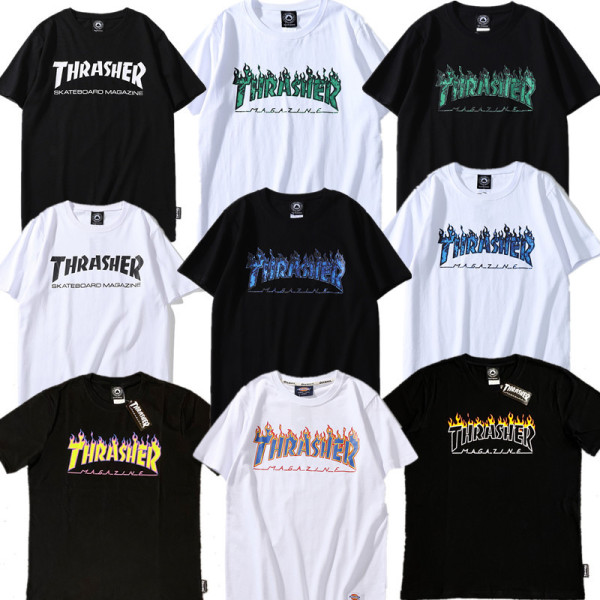 Thrasher Flame Popular T-Shirt Unisex Short Sleeves