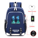 Stranger Things School Book Bag Big Capacity Rucksack Travel Bag With USB Charging Port