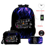 Stranger Things Fashion 3 Pieces Set School Backpack Lunch Bag and Pencil Bag