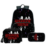 Stranger Things Fashion Backpack 3 Pieces Set School Backpack Lunch Bag and Pencil Bag