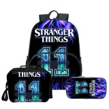 Stranger Things Fashion Backpack 3 Pieces Set School Backpack Lunch Bag and Pencil Bag