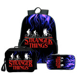Stranger Things 3-D Print Backpack 3 Pieces Set School Backpack Lunch Bag and Pencil Bag
